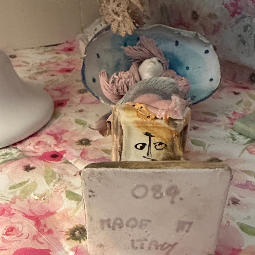 Zampiva Spaghetti Art  Pink and Blue Ceramic Lady Bust Sculpture Italy - Picture 9 of 9